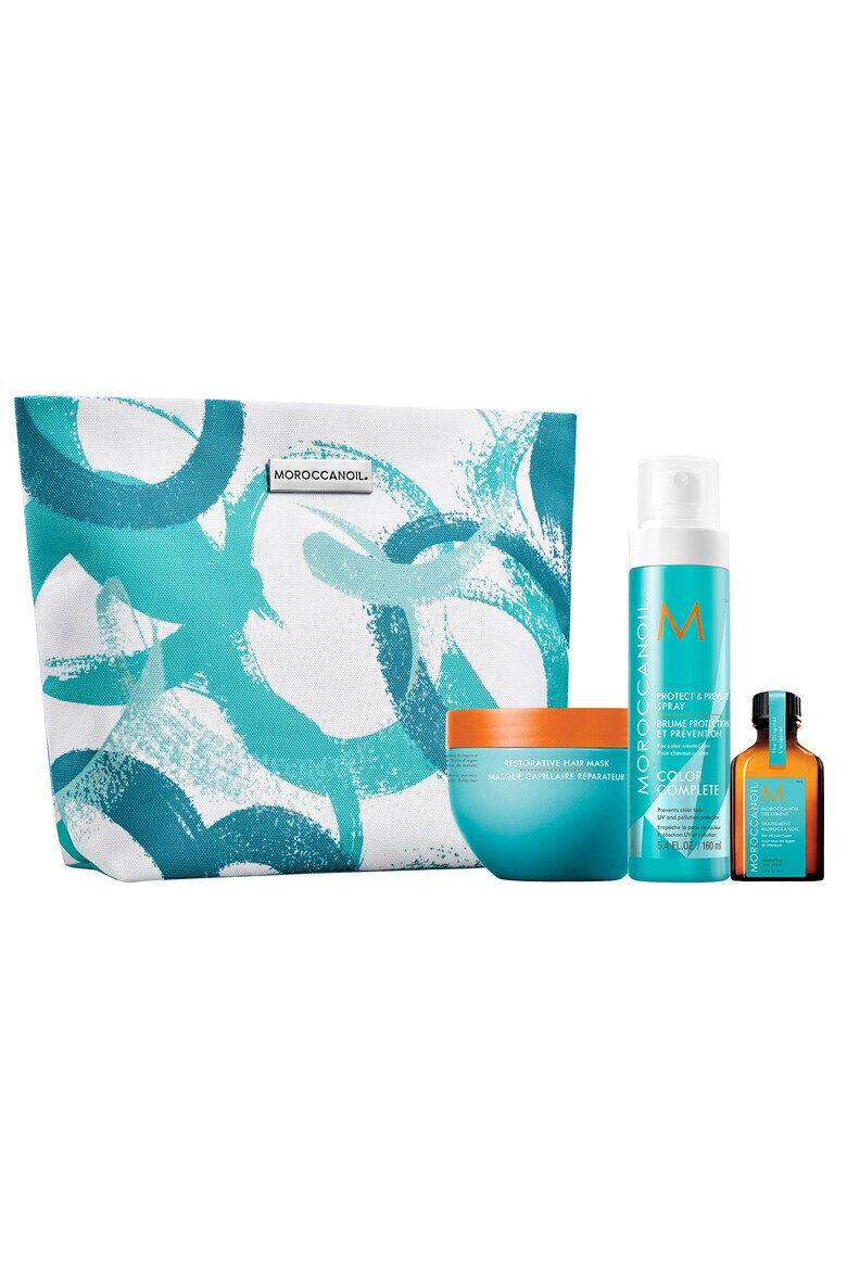 Moroccanoil Pachet Promo Morrocanoil pentru par deteriorat:Spray Color Complete pentru protectia parului vopsit 160 ml+Masca de par Repair pentru par deteriorat 250 ml+Tratament pentru toate tipurile de par 25 ml - Pled.ro