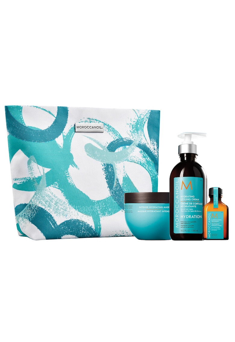 Moroccanoil Pachet promo pentru par uscat:Crema hidratanta pentru coafat 300 ml+Masca de par Hydration pentru par uscat cu structura medie/puternica 250 ml+Tratament pentru toate tipurile de par 25ml - Pled.ro