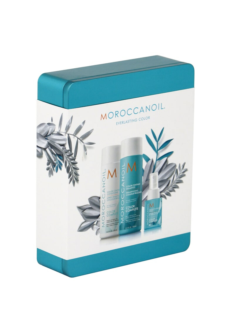 Moroccanoil Set cadou Color Continue: Sampon 250 ml + Balsam de par 250 ml + Spray Protect& Prevent 50 ml - Pled.ro