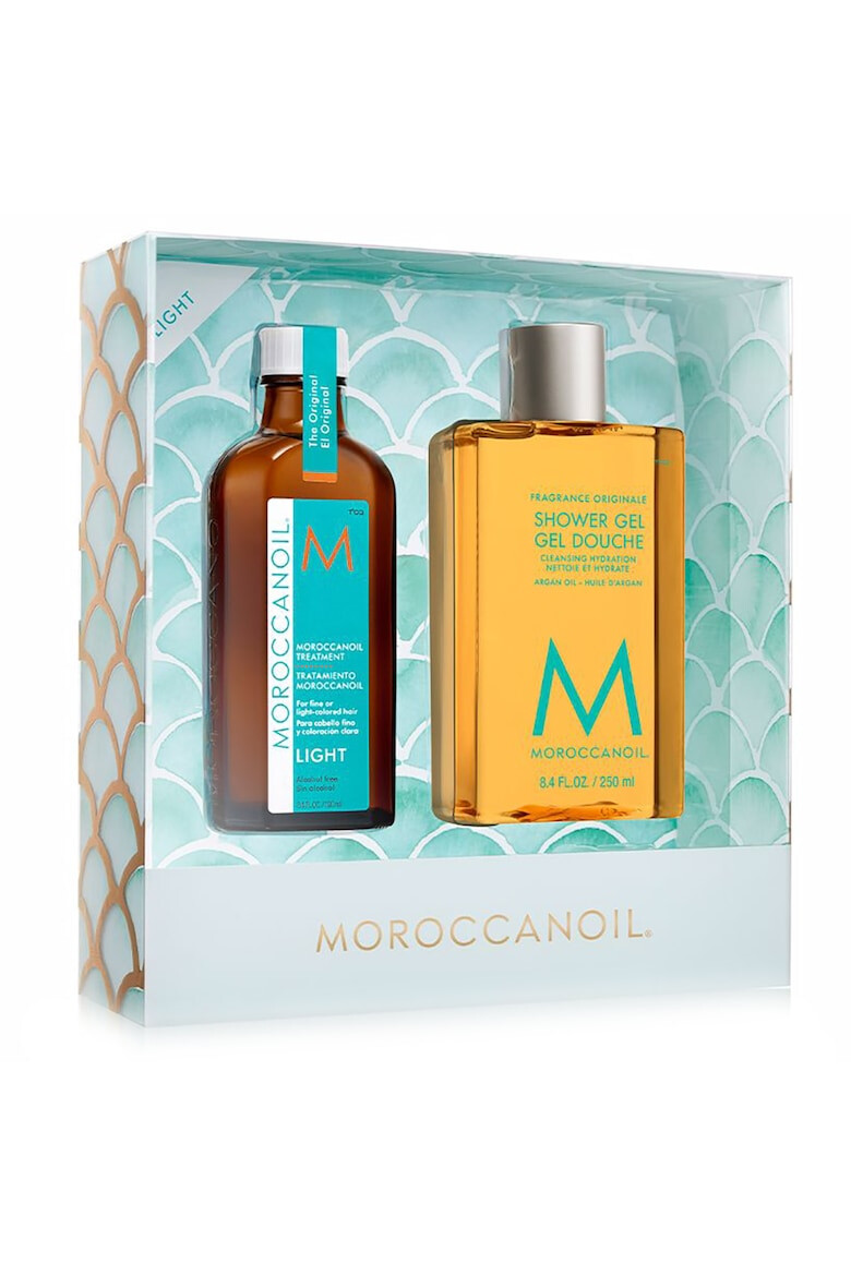 Moroccanoil Set de ingrijire Everyday Escape Hair&Body Light: Tratament 100 ml + Gel de dus 250 ml - Pled.ro