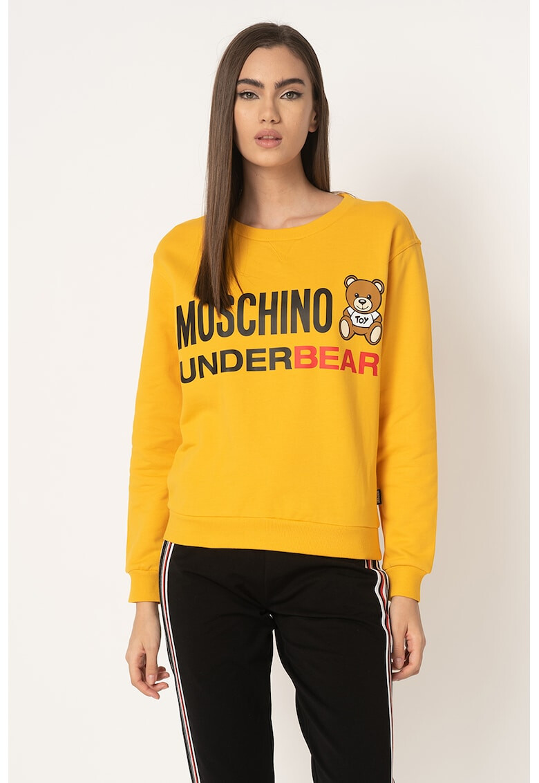 Moschino Bluza sport de casa cu imprimeu logo cauciucat - Pled.ro