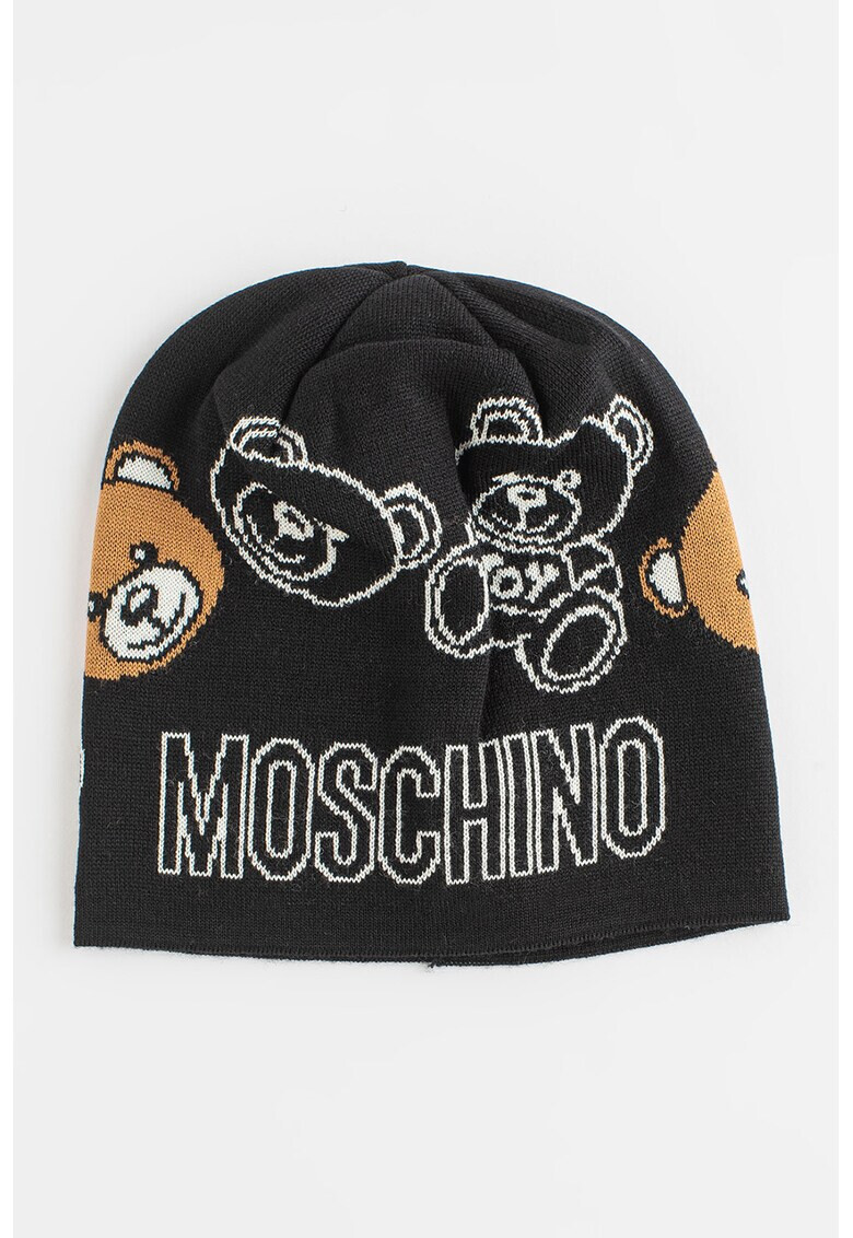 Moschino Caciula din amestec de lana cu logo - Pled.ro