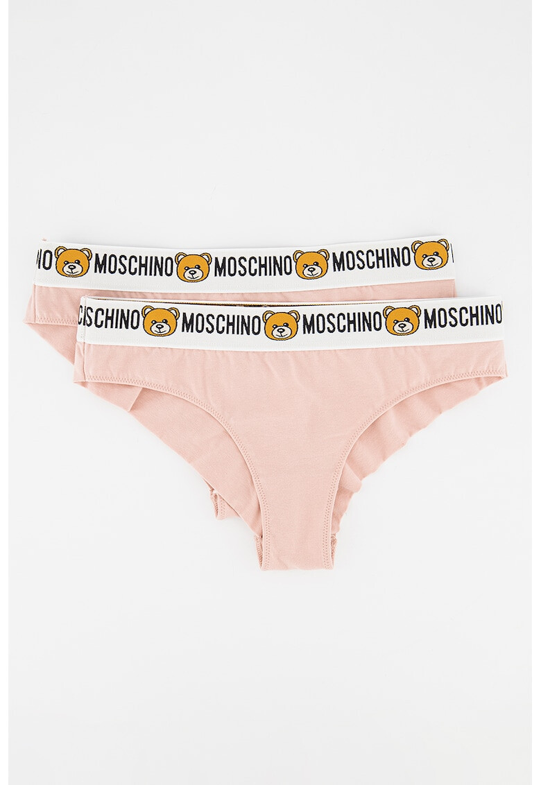 Moschino Set de chiloti brazilieni cu banda logo in talie - 2 perechi - Pled.ro