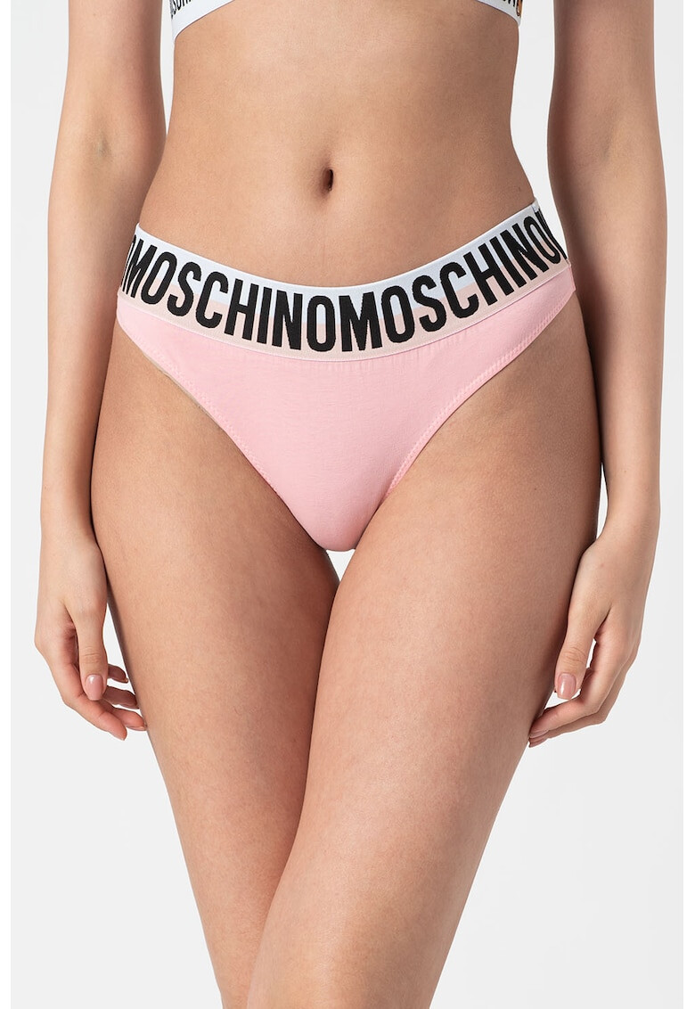 Moschino Chiloti brazilieni cu banda cu logo in talie - Pled.ro