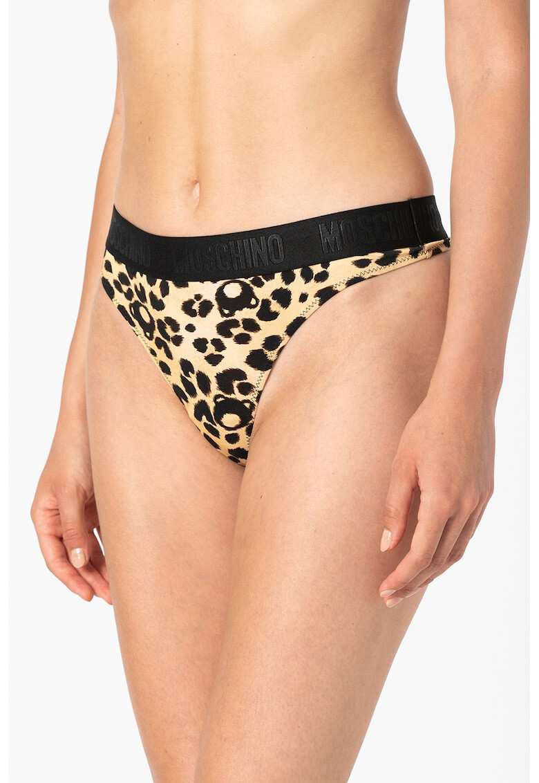 Moschino Chiloti tanga cu animal print - Pled.ro