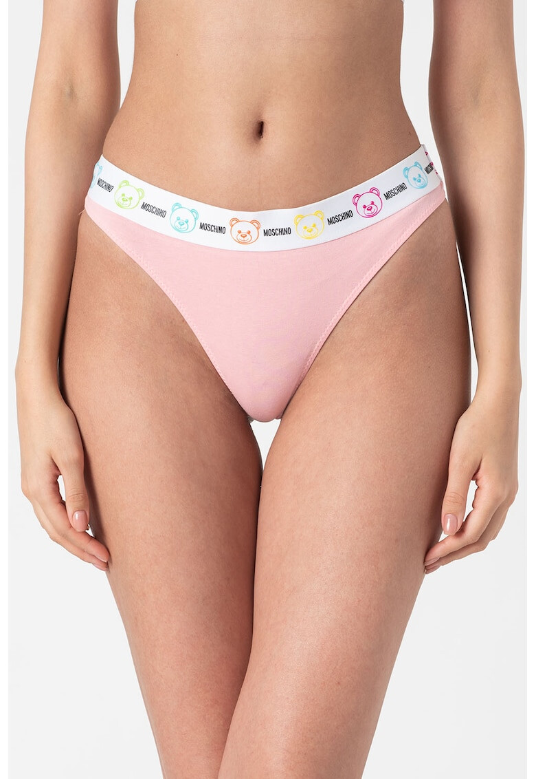 Moschino Chiloti tanga cu banda cu logo in talie - Pled.ro