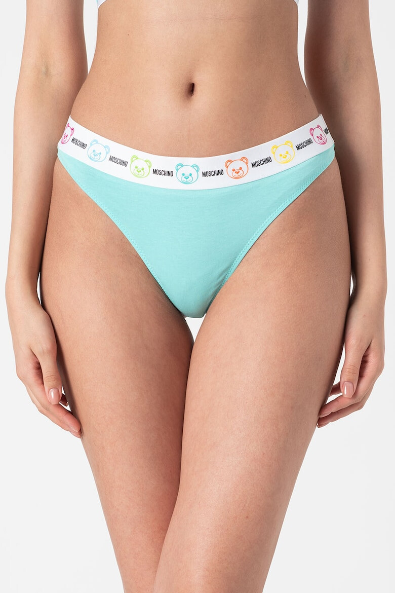 Moschino Chiloti tanga cu banda cu logo in talie - Pled.ro