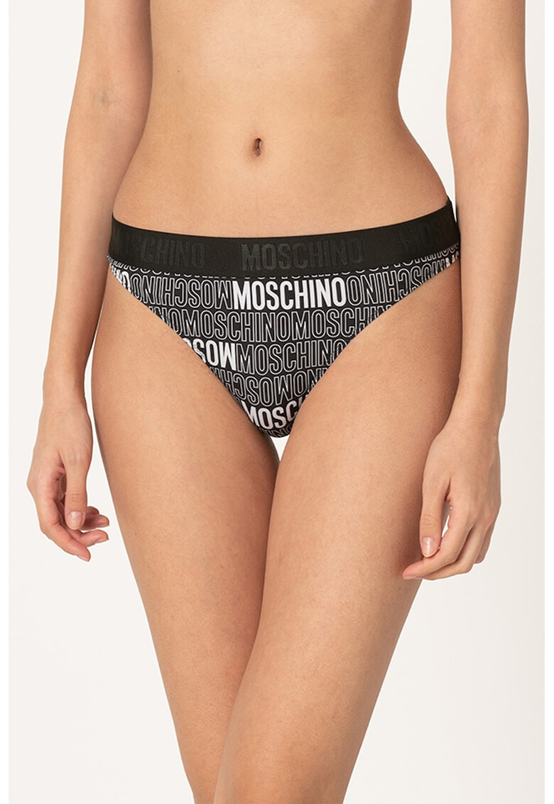 Moschino Chiloti tanga cu imprimeu logo - Pled.ro