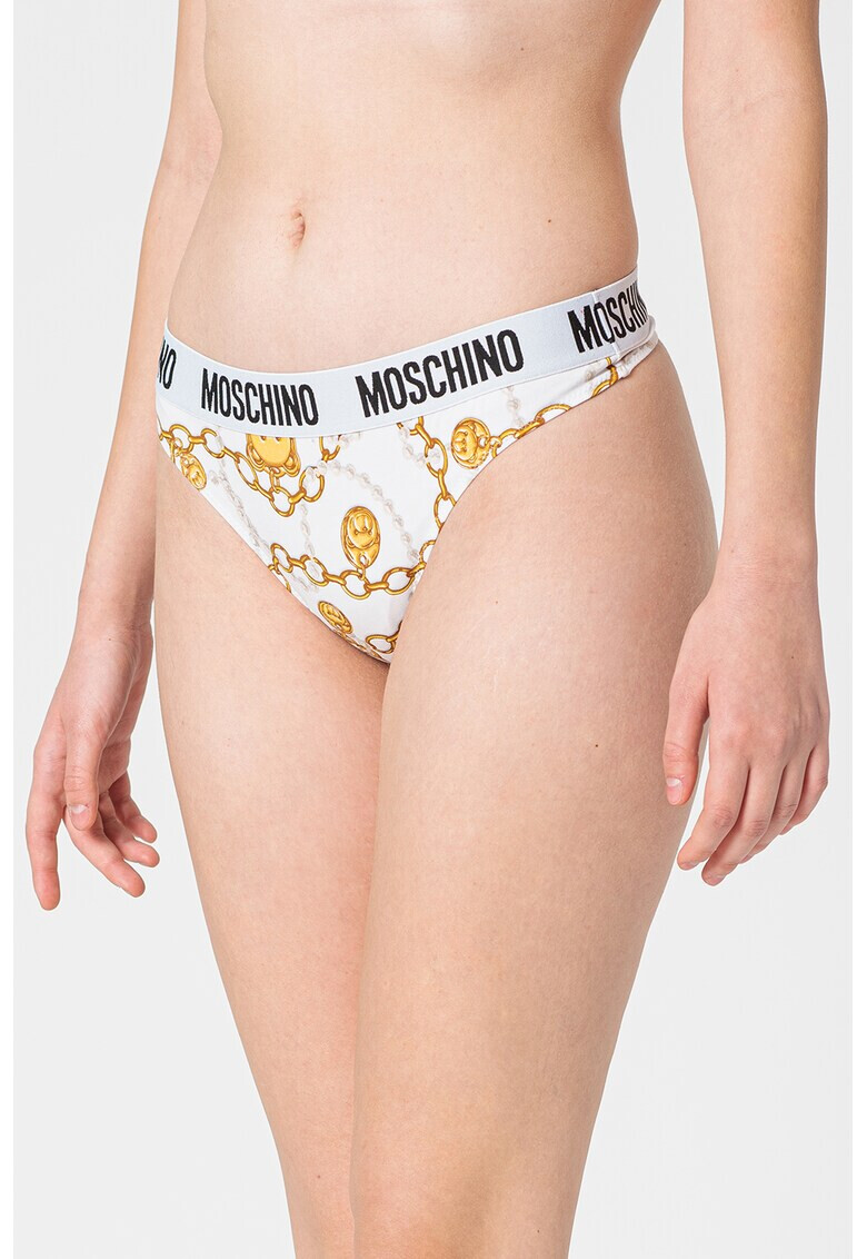 Moschino Chiloti tanga cu logo - Pled.ro