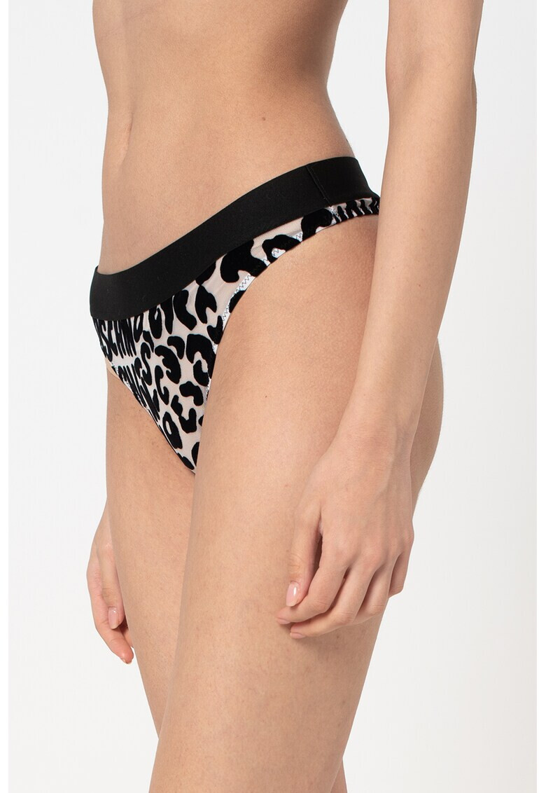 Moschino Chiloti tanga cu model animal print - Pled.ro