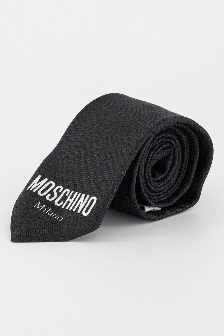 Moschino Cravata din matase cu imprimeu logo contrastant - Pled.ro