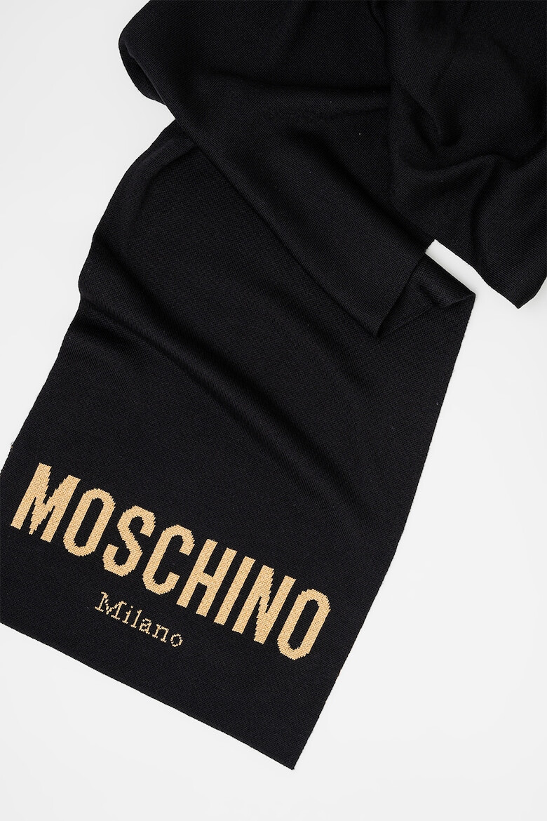 Moschino Fular tricotat din amestec de lana cu logo - Pled.ro