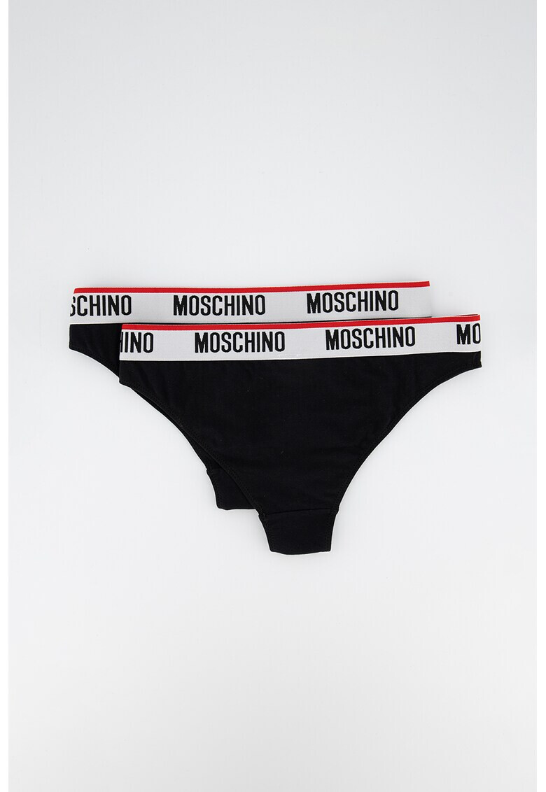 Moschino Set de chiloti brazilieni cu banda cu logo in talie - 2 perechi - Pled.ro