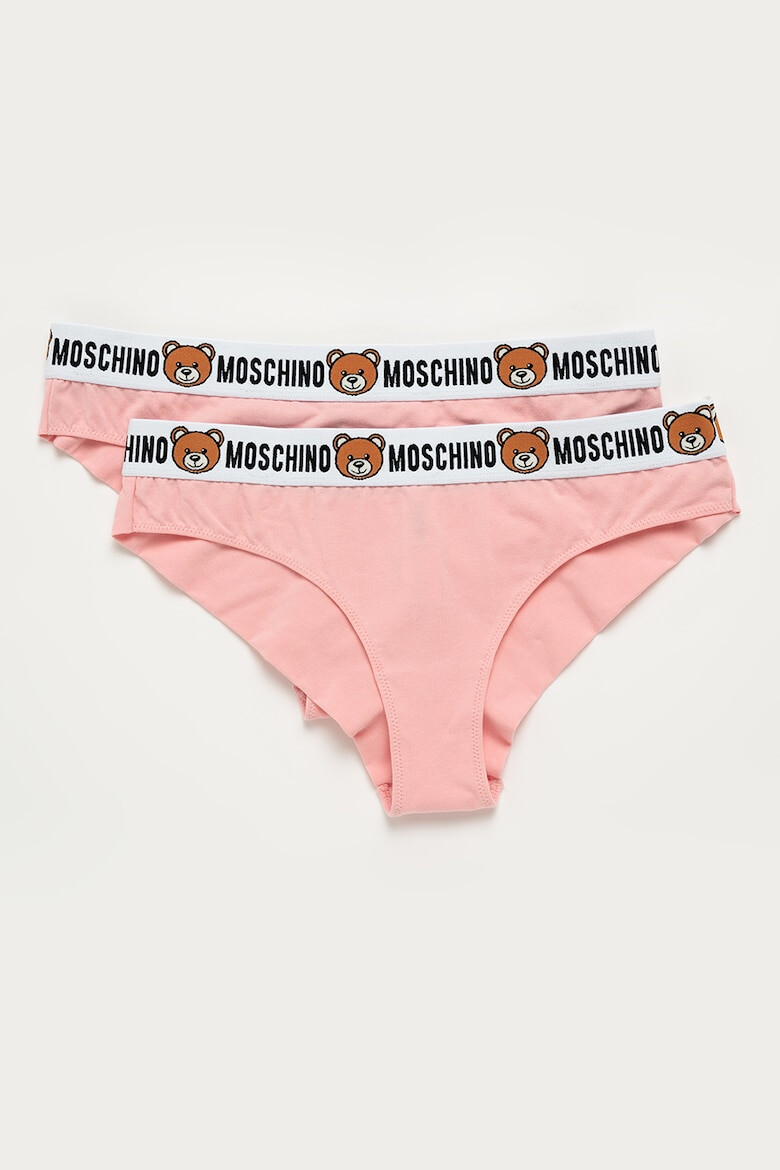 Moschino Set de chiloti brazilieni cu banda logo in talie - 2 perechi - Pled.ro