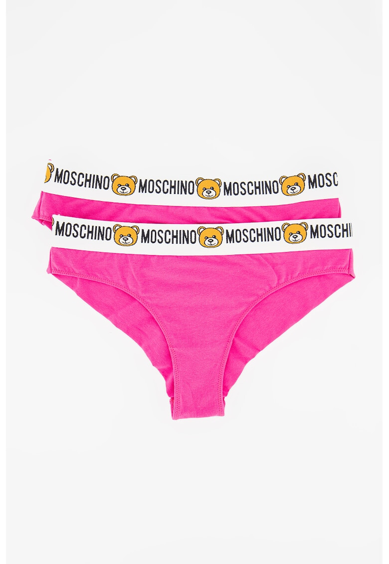 Moschino Set de chiloti brazilieni cu banda logo in talie - 2 perechi - Pled.ro