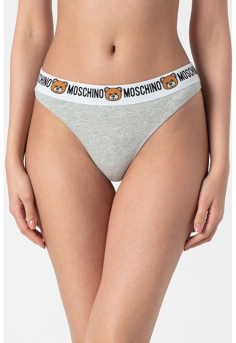 Moschino Set de chiloti tanga cu banda logo in talie - 2 perechi - Pled.ro