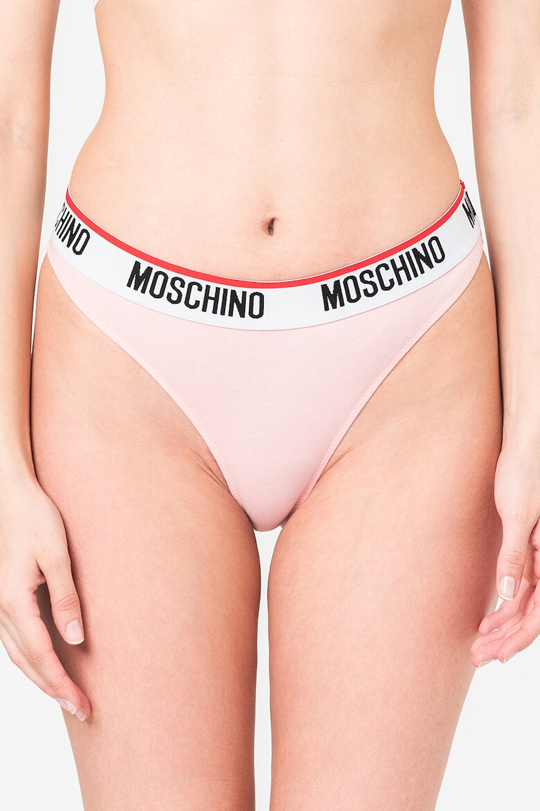 Moschino Set de chiloti tanga cu banda logo in talie - 2 perechi - Pled.ro