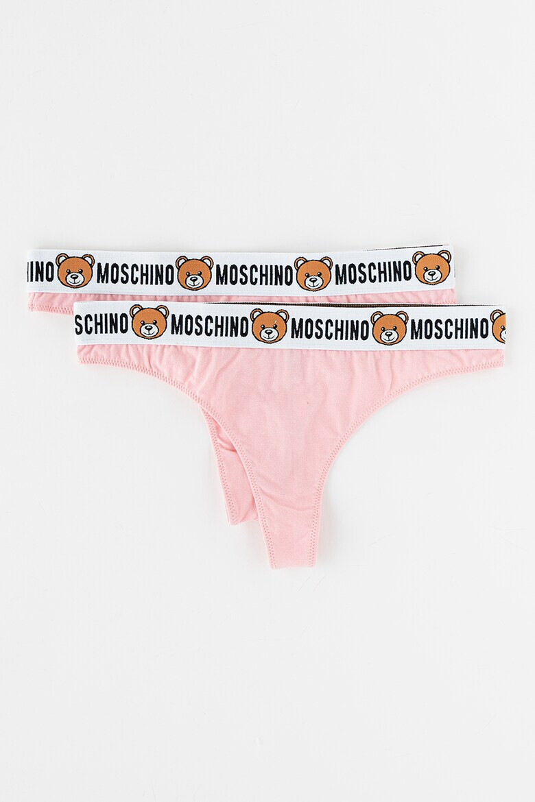 Moschino Set de chiloti tanga cu banda logo in talie - 2 perechi - Pled.ro