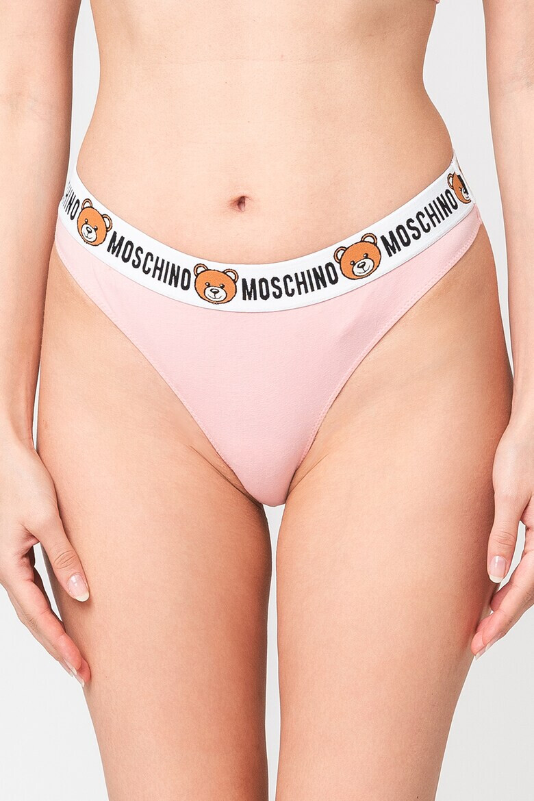 Moschino Set de chiloti tanga cu banda logo in talie - 2 perechi - Pled.ro