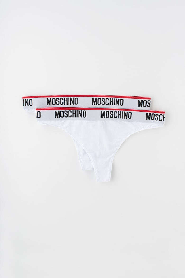 Moschino Set de chiloti tanga cu banda logo in talie - 2 perechi - Pled.ro