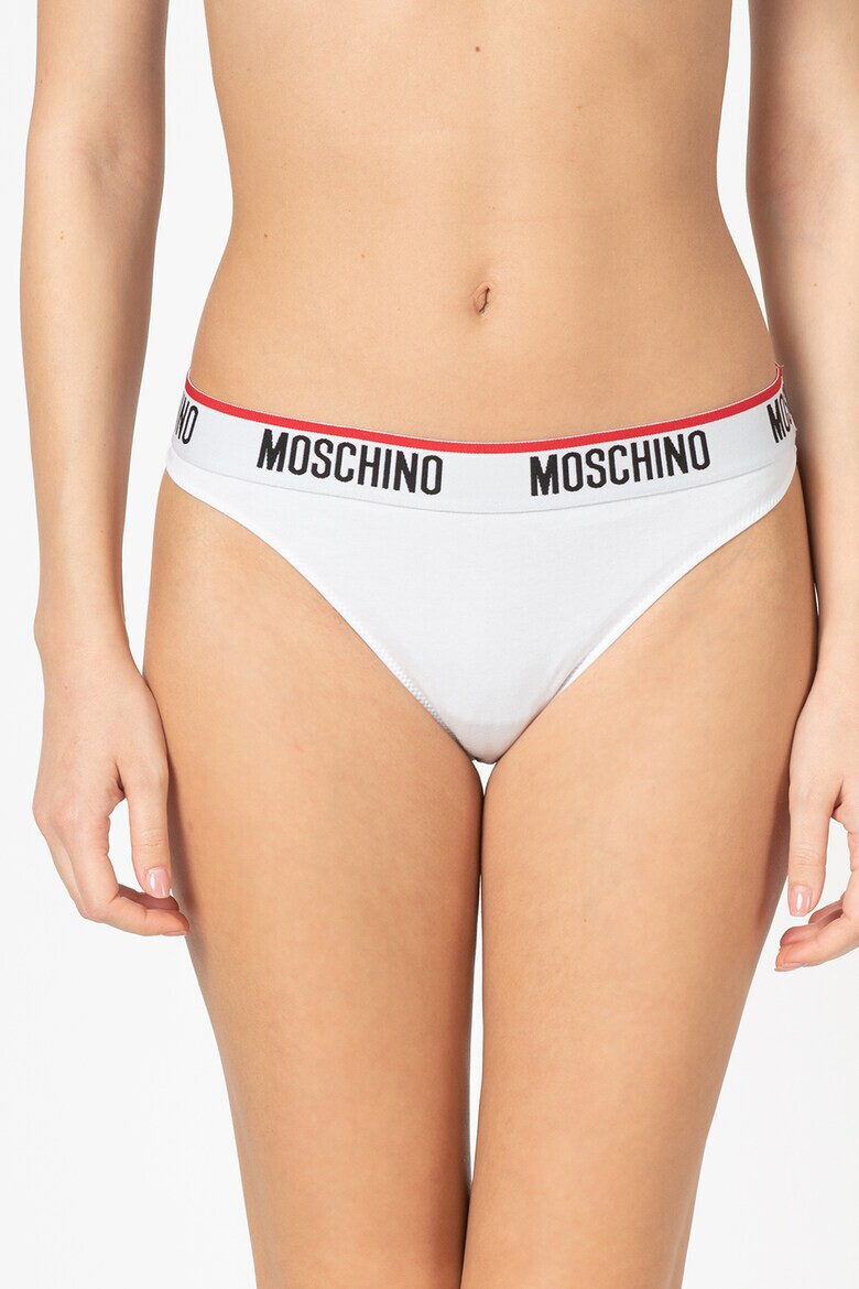 Moschino Set de chiloti tanga cu banda logo in talie - 2 perechi - Pled.ro