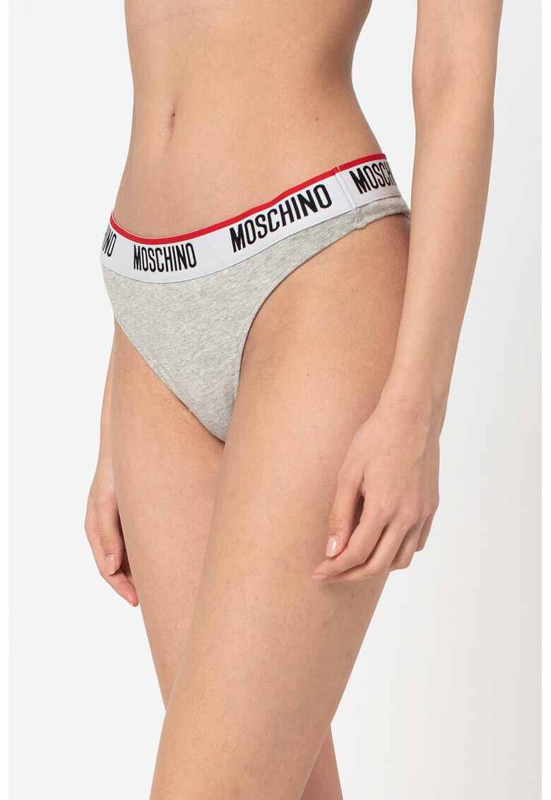 Moschino Set de chiloti tanga cu banda logo in talie - 2 perechi - Pled.ro