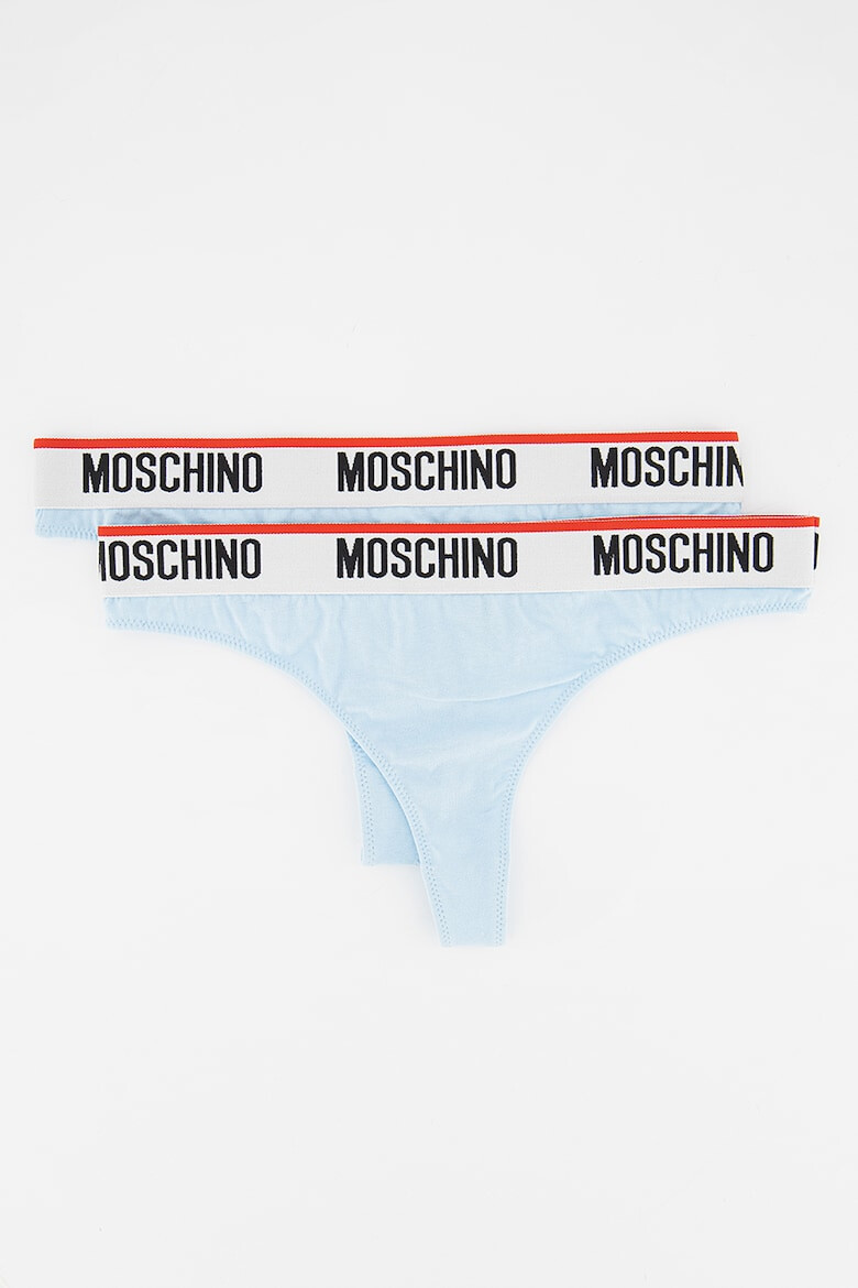 Moschino Set de chiloti tanga cu banda logo in talie - 2 perechi - Pled.ro