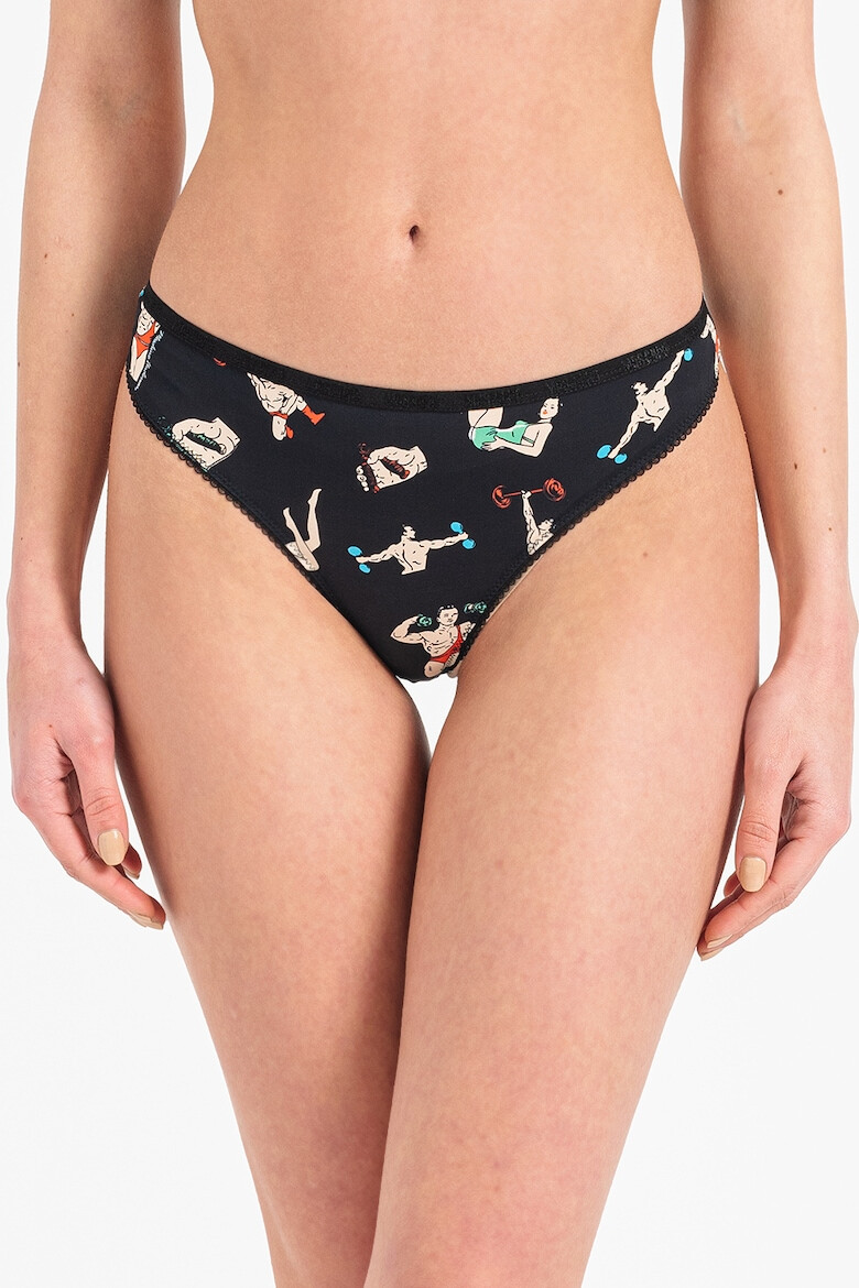 Moschino Set de chiloti tanga cu imprimeu - 3 perechi - Pled.ro