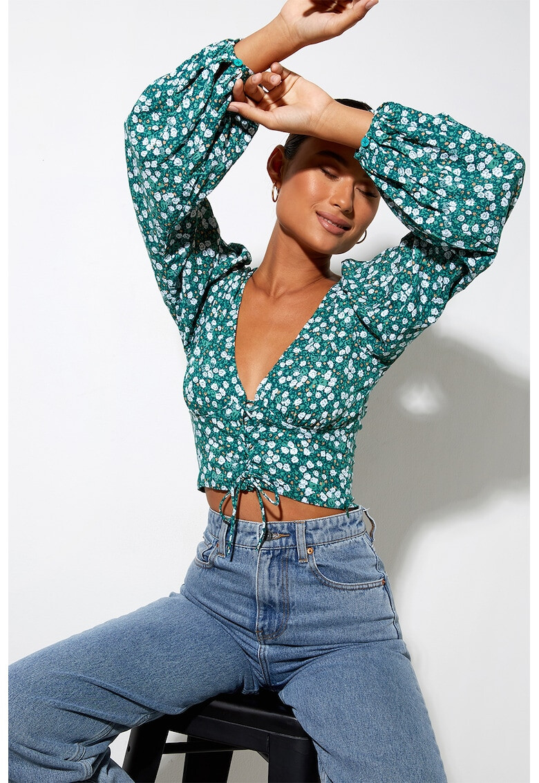 Motel Rocks Bluza crop cu model floral Romina - Pled.ro