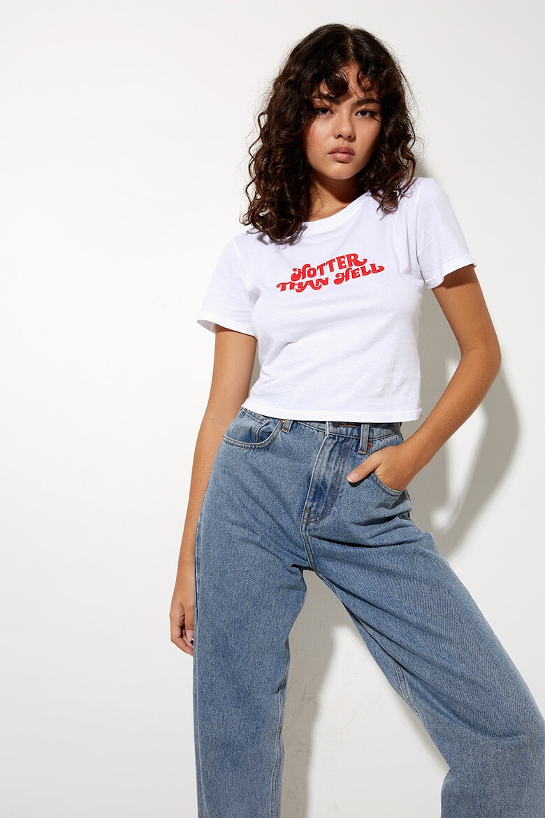 Motel Rocks Tricou crop cu imprimeu text - Pled.ro