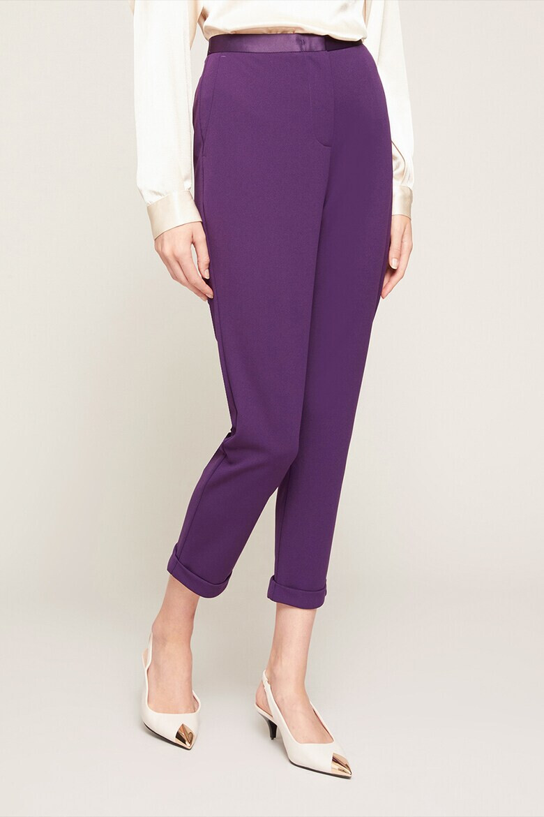 Motivi Pantaloni chino crop cu detalii de satin - Pled.ro