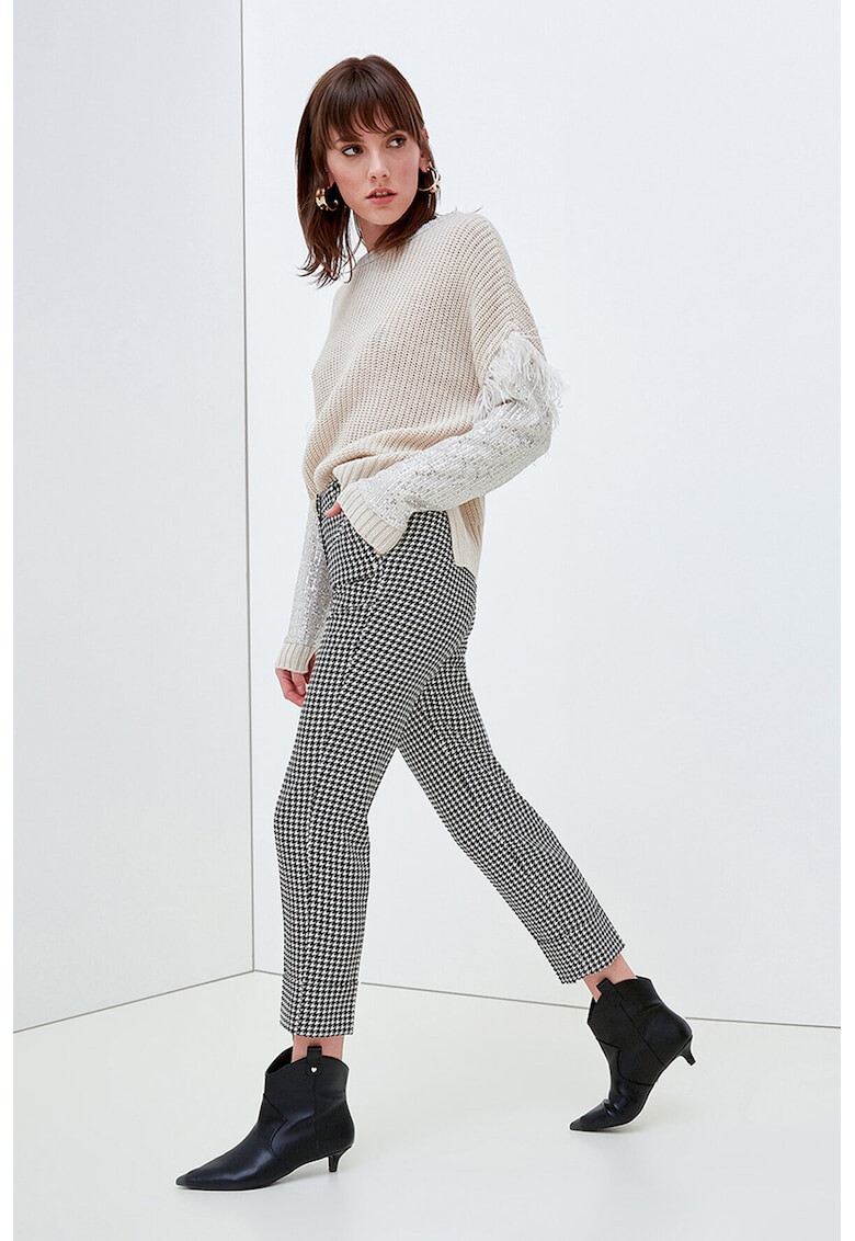 Motivi Pantaloni crop cu imprimeu herringbone - Pled.ro