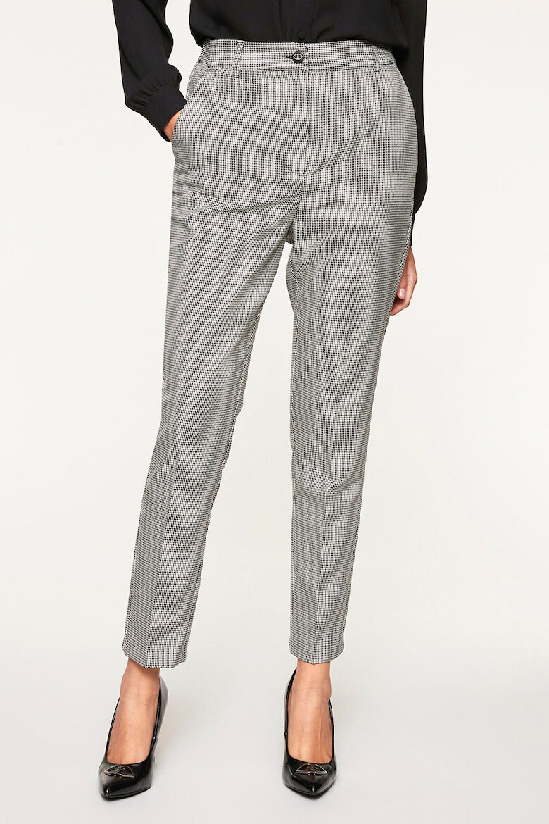 Motivi Pantaloni crop cu model houndstooth - Pled.ro