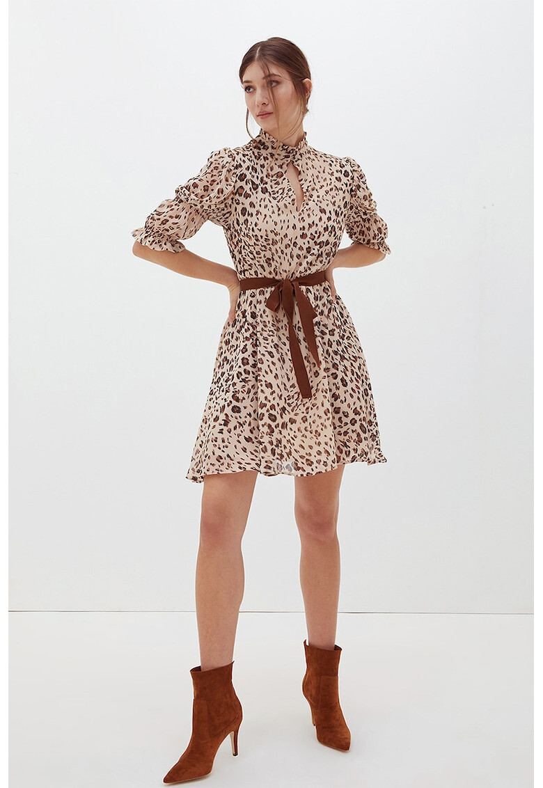 Motivi Rochie cu animal print si cordon - Pled.ro