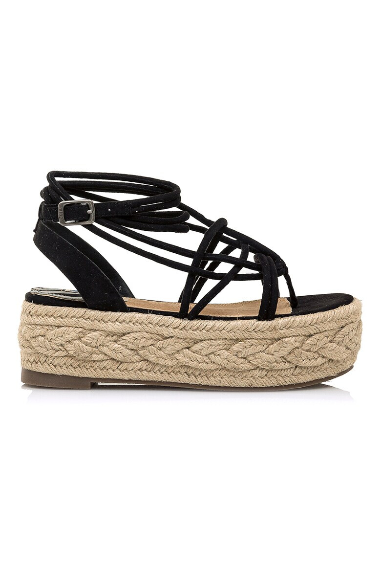 MTNG Sandale flatform tip espadrile de piele intoarsa ecologica - Pled.ro