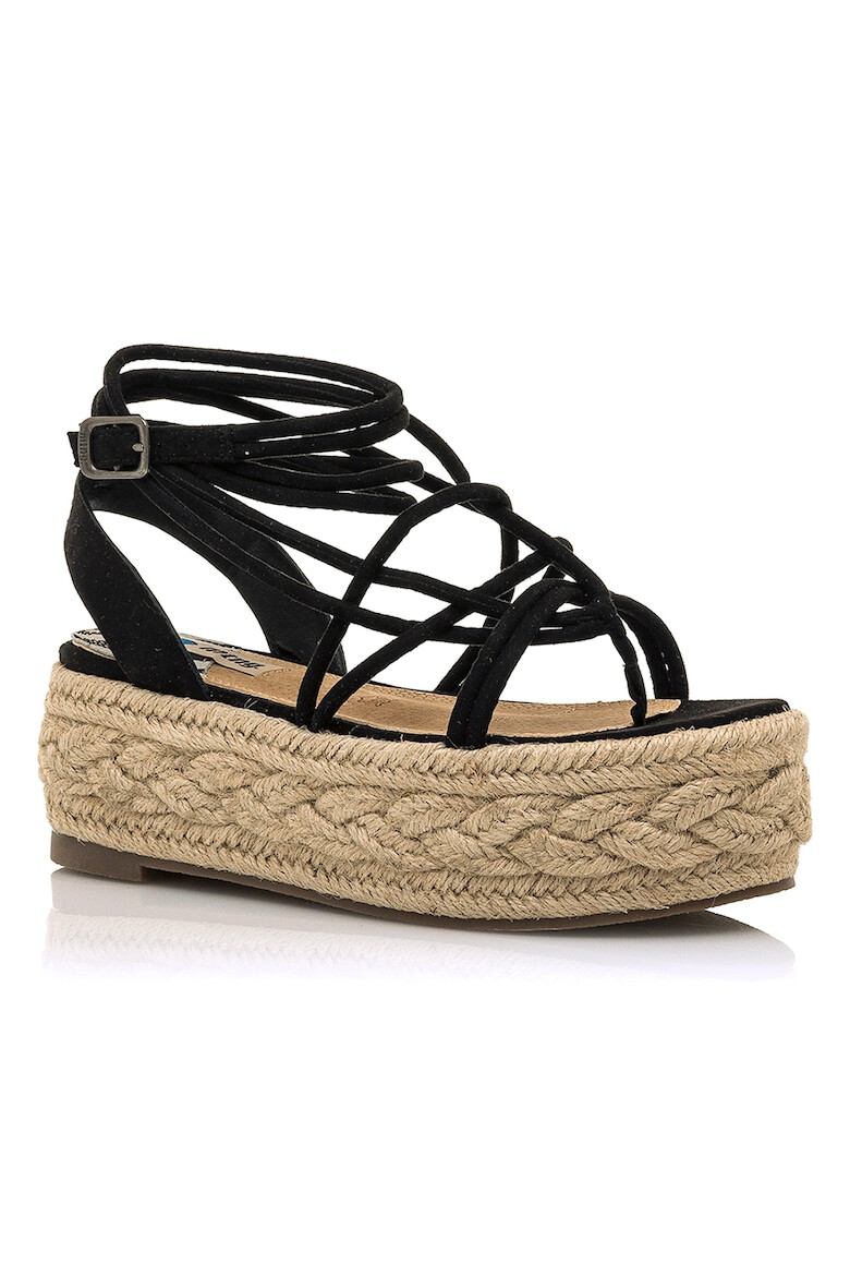 MTNG Sandale flatform tip espadrile de piele intoarsa ecologica - Pled.ro