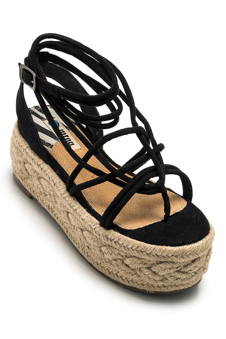 MTNG Sandale flatform tip espadrile de piele intoarsa ecologica - Pled.ro