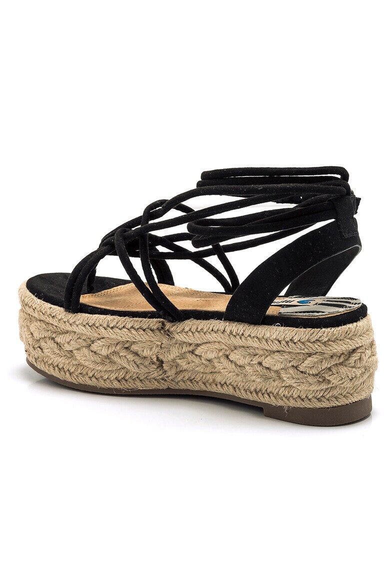 MTNG Sandale flatform tip espadrile de piele intoarsa ecologica - Pled.ro