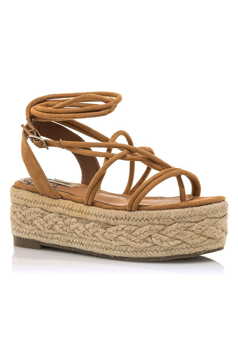 MTNG Sandale flatform tip espadrile de piele intoarsa ecologica - Pled.ro