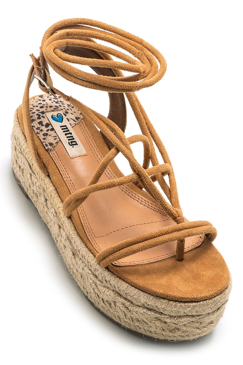 MTNG Sandale flatform tip espadrile de piele intoarsa ecologica - Pled.ro