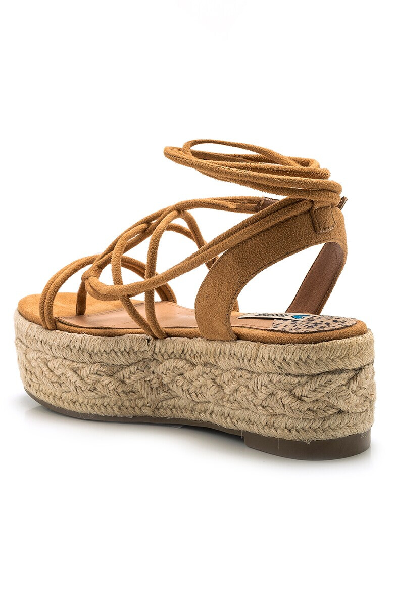 MTNG Sandale flatform tip espadrile de piele intoarsa ecologica - Pled.ro