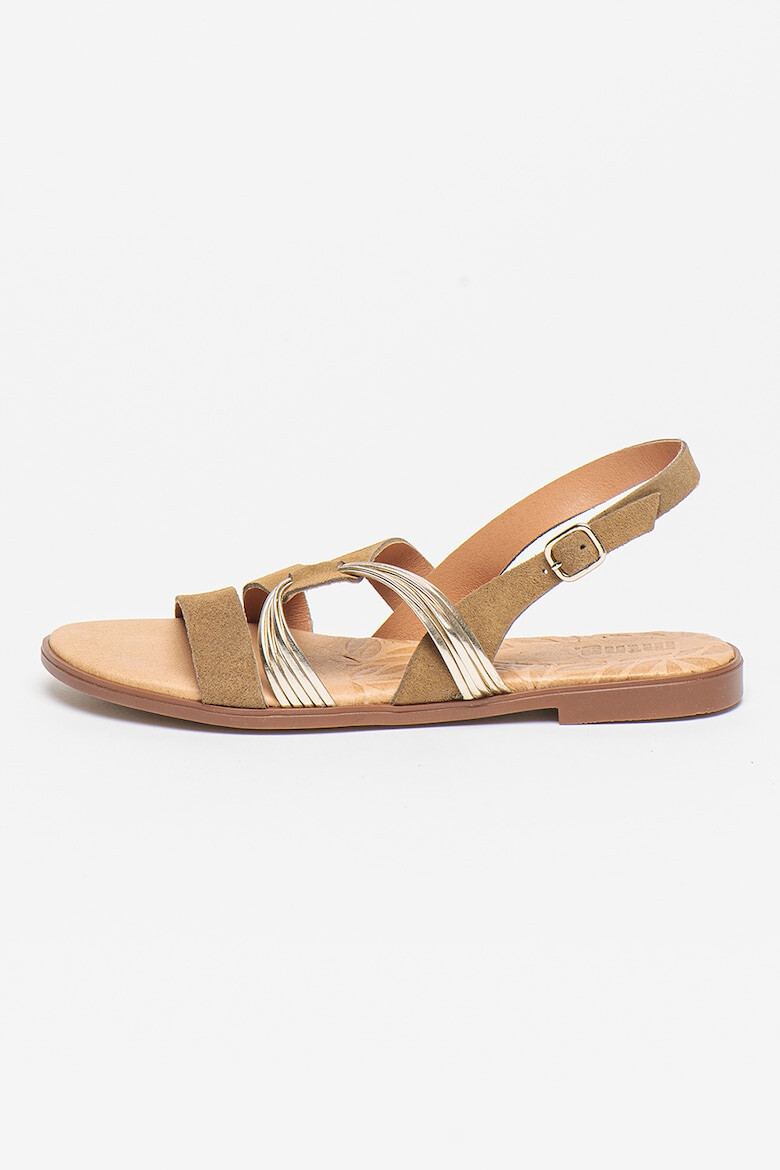 MTNG Sandale slingback de piele si piele intoarsa - Pled.ro