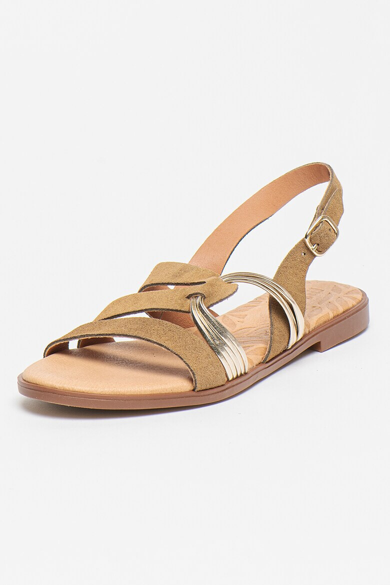 MTNG Sandale slingback de piele si piele intoarsa - Pled.ro