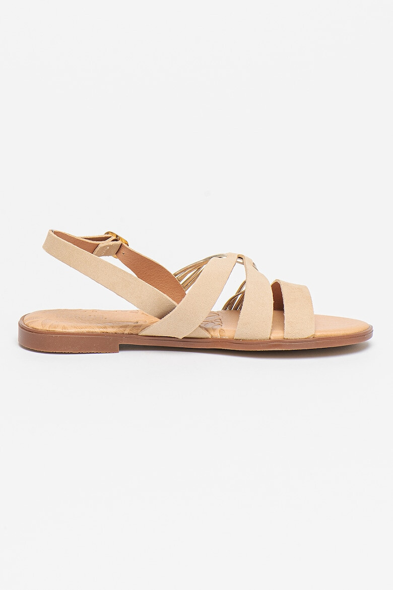 MTNG Sandale slingback de piele si piele intoarsa - Pled.ro