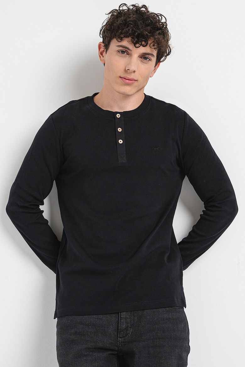 Mustang Bluza Henley de bumbac - Pled.ro