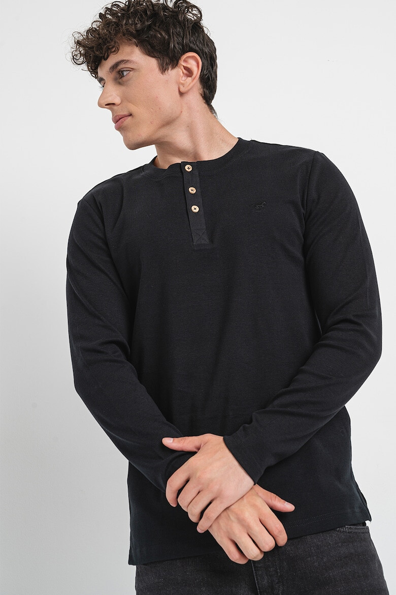 Mustang Bluza Henley de bumbac - Pled.ro