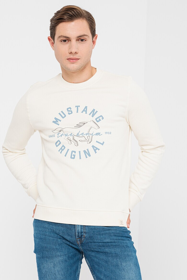 Mustang Bluza sport cu decolteu la baza gatului si logo Ben - Pled.ro