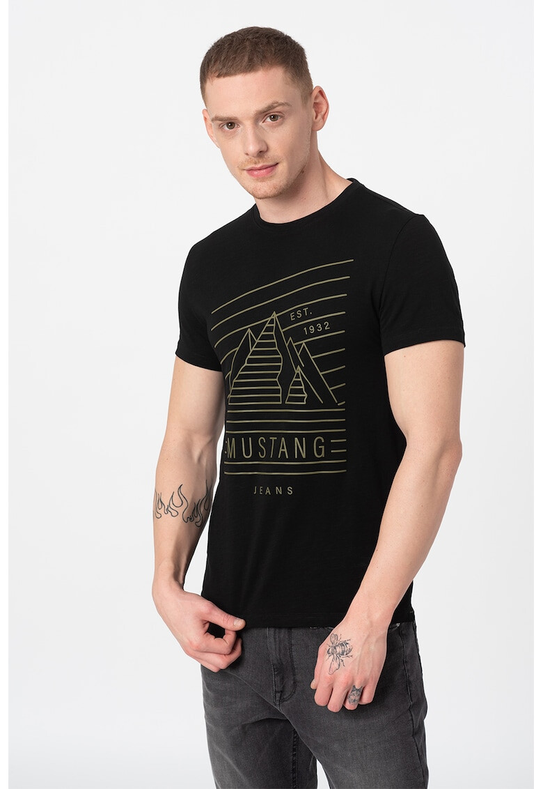 Mustang Tricou cu decolteu la baza gatului Aaron - Pled.ro