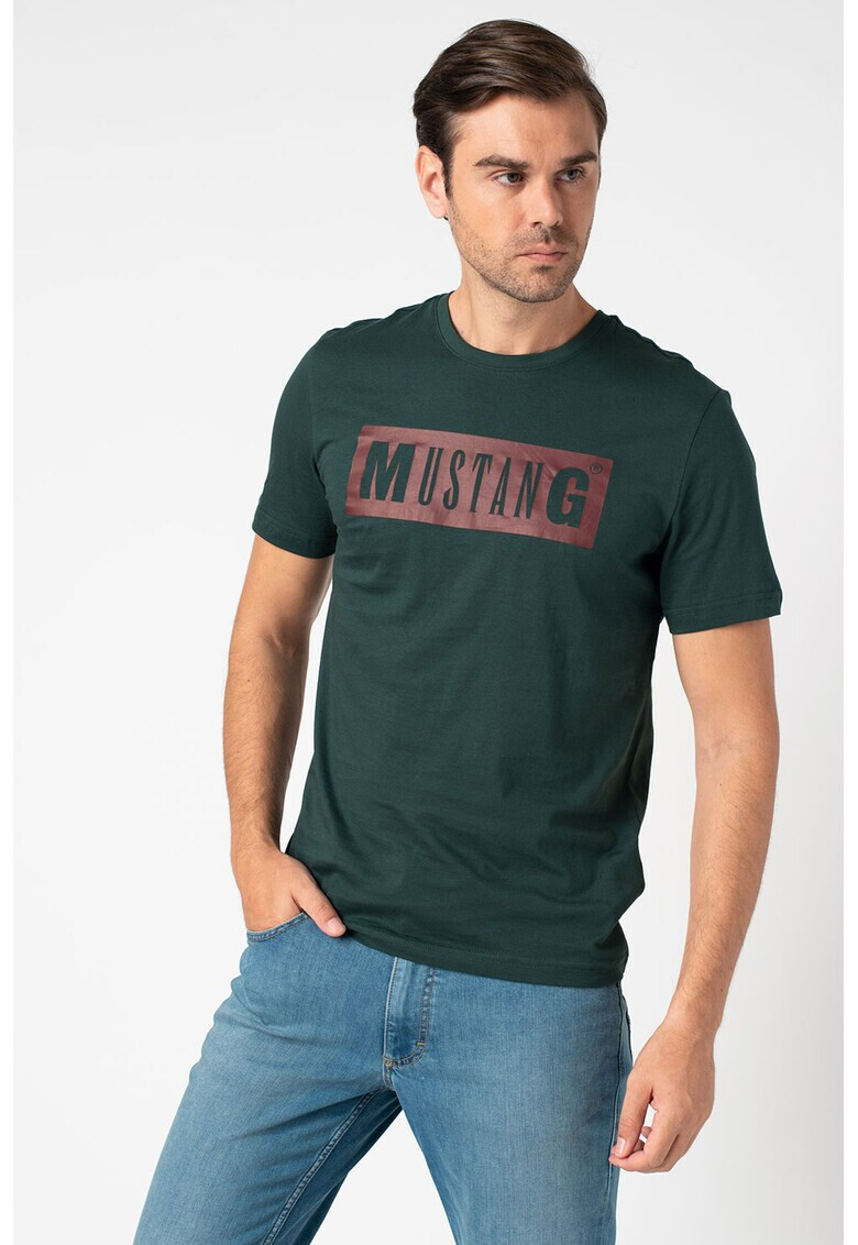 Mustang Tricou cu decolteu la baza gatului si imprimeu logo - Pled.ro