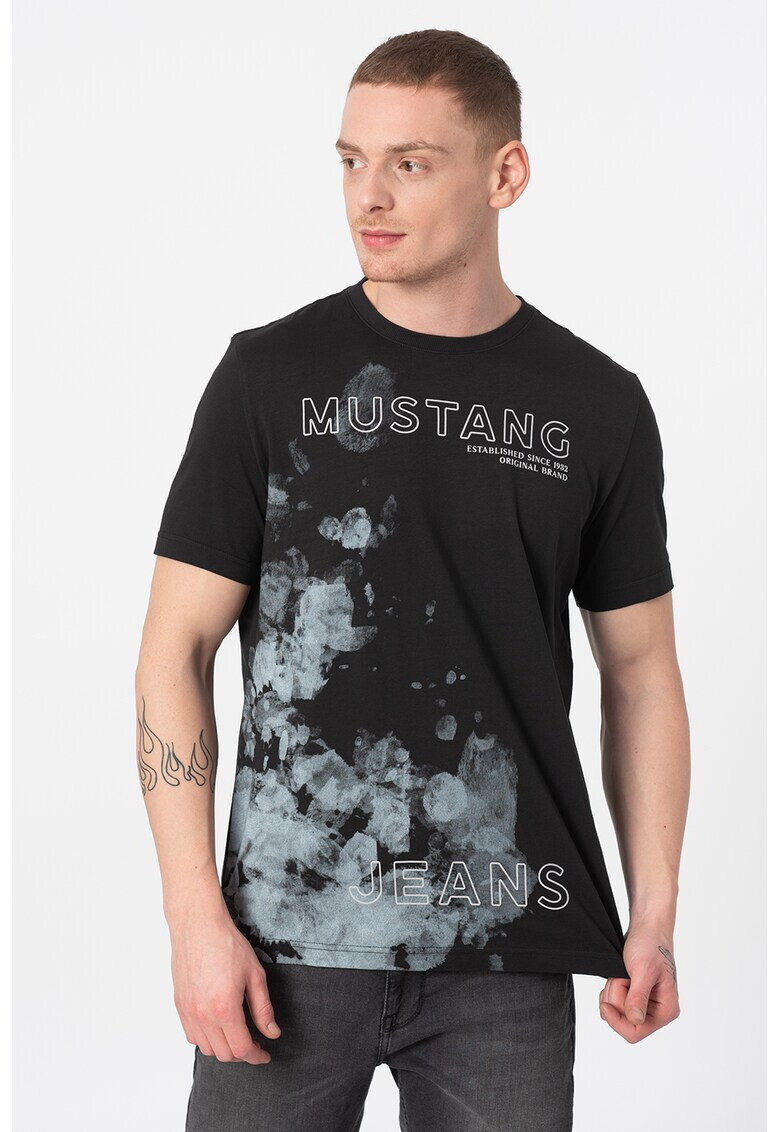 Mustang Tricou cu decolteu la baza gatului si imprimeu abstract - Pled.ro